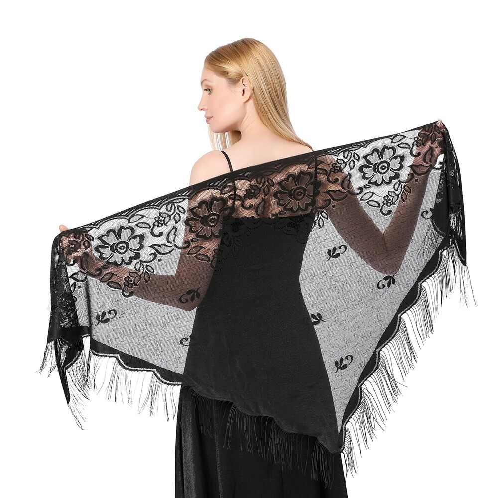 8214 Shawls And Wraps, Ladies Triangle Lace Shawls And Wraps, Shawl Wraps